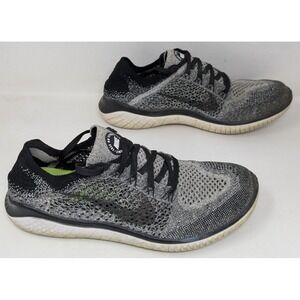 Nike Free RN Flyknit Shoes Womens Size 9 Black White Running Oreo 942839-101